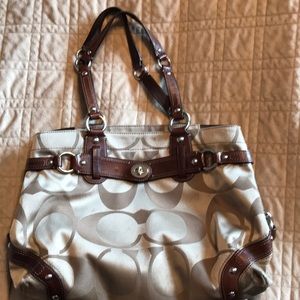 Gold/Brown coach handbag with c’s